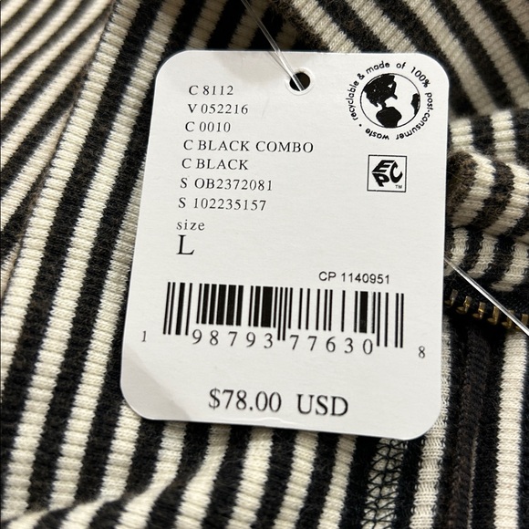 NWT We the Free Avery Long Sleeve Top Black Combo Large - Picture 8 of 8